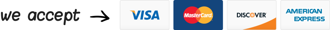 Visa, Mastercard, Discover, American Express