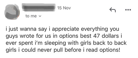 Winning customer review