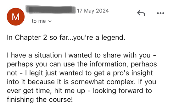 Winning customer review