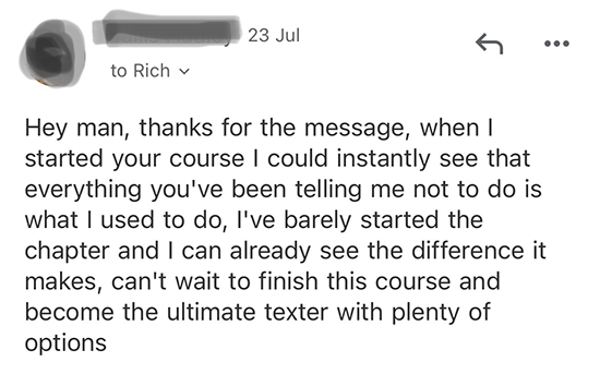 Winning customer review