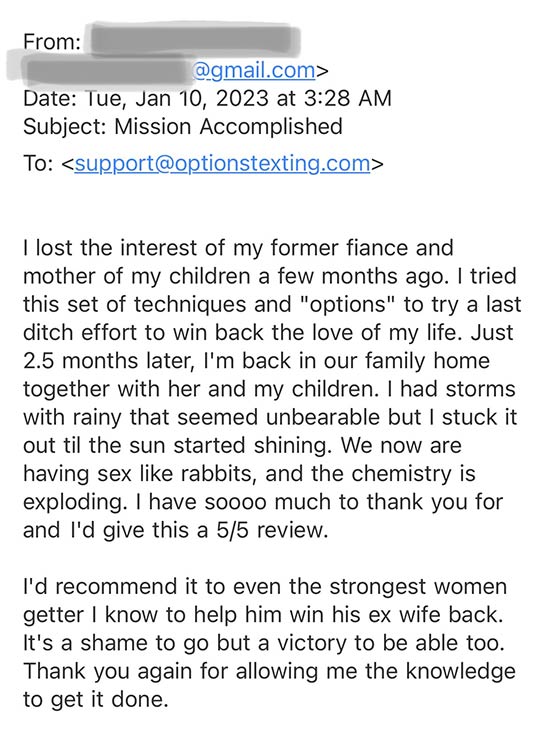 Winning customer review