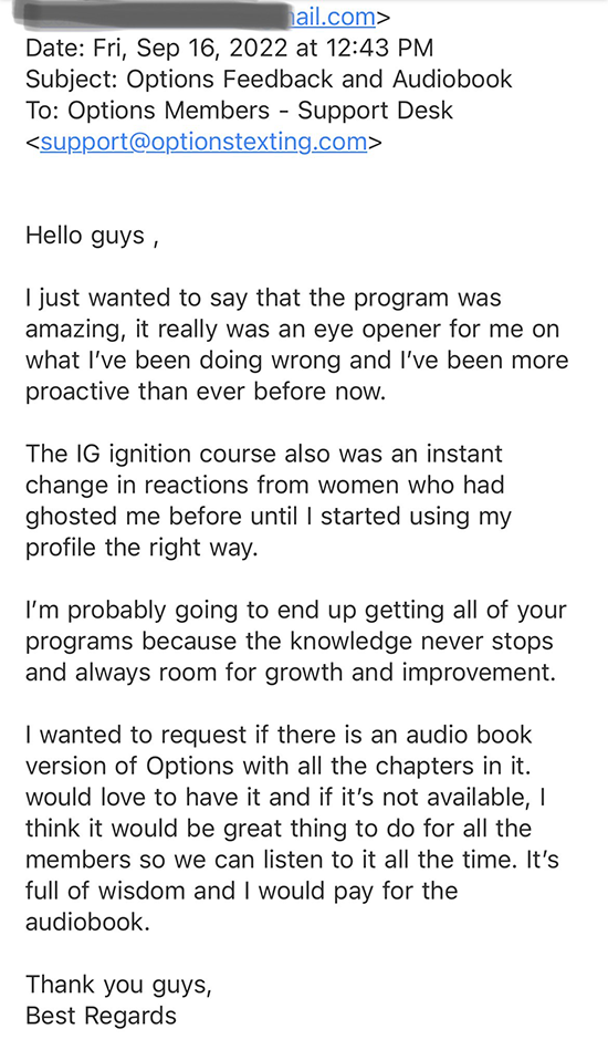 Winning customer review