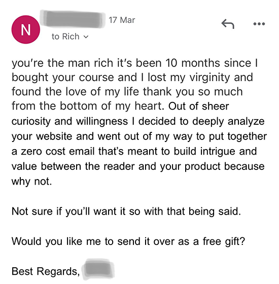 Winning customer review