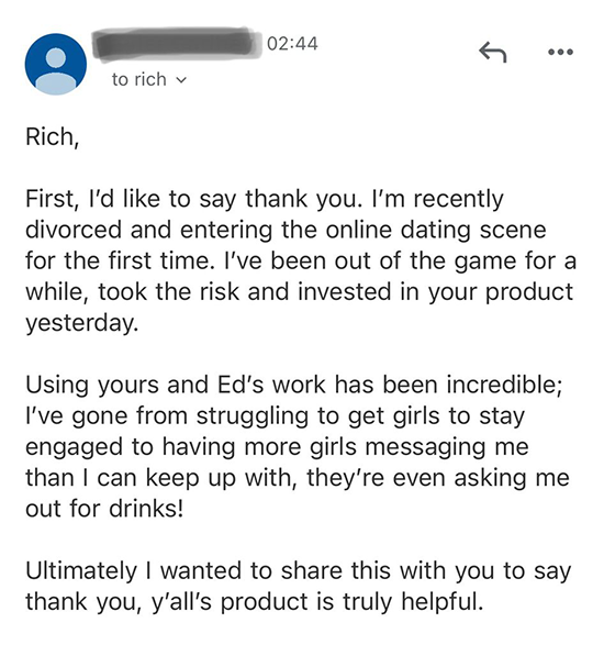Winning customer review
