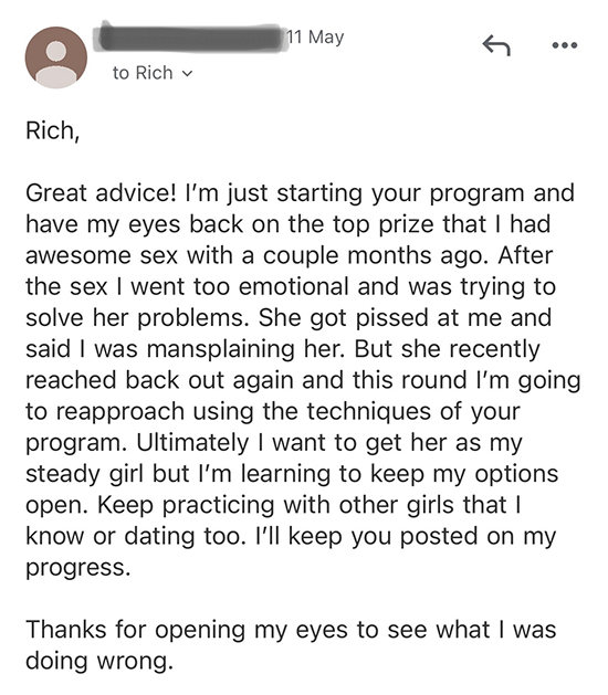 Winning customer review